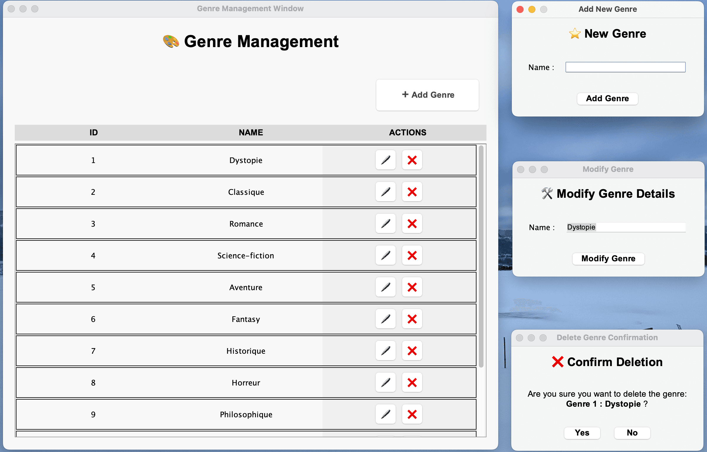 Gestion des genres